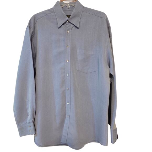 Bugatchi Dress Shirt Button-down Heavy Weight Subtle Stripe, sz XXL Blue - Picture 4 of 8